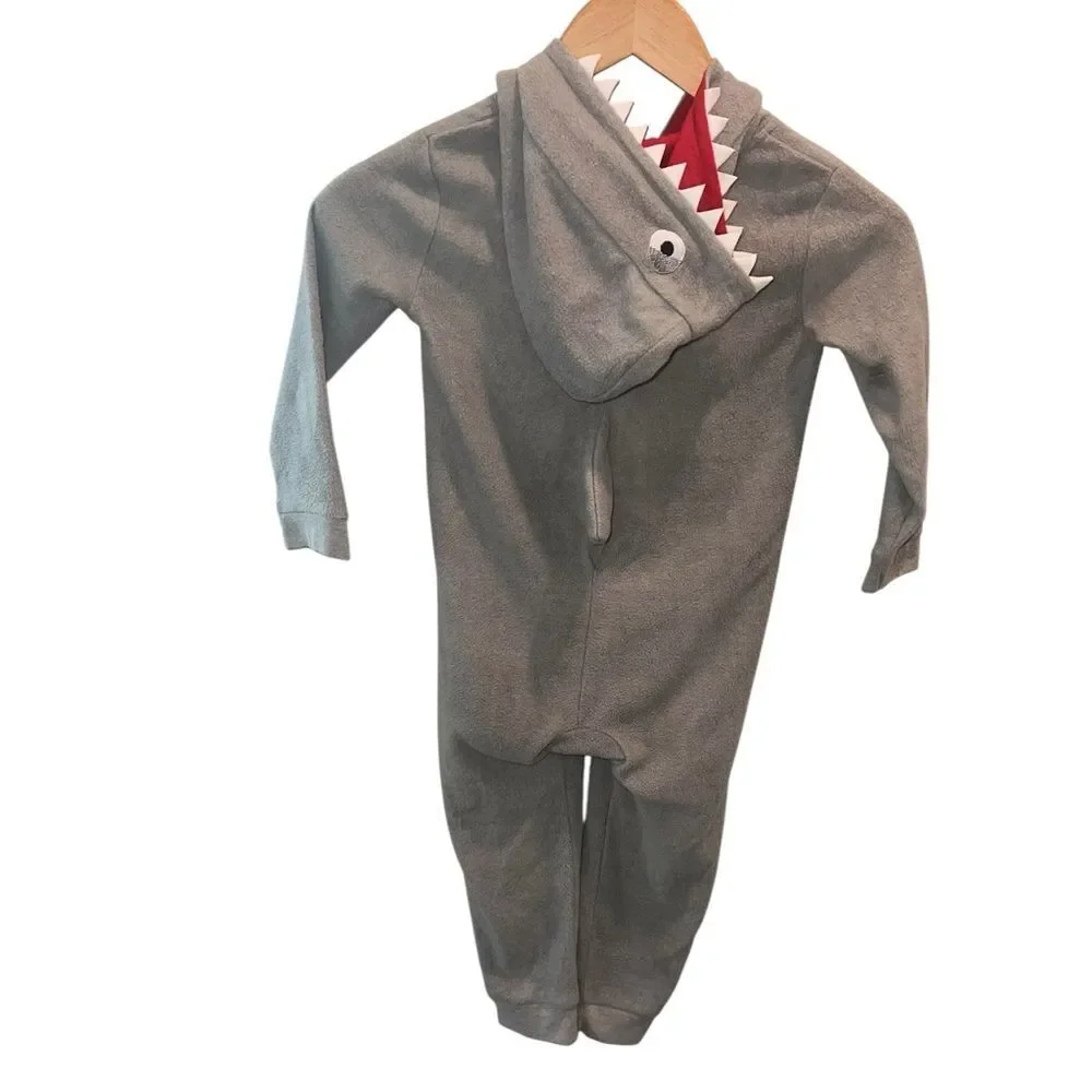 Lily & Dan Shark Hooded Fleece One-Piece Pajamas Costume XS